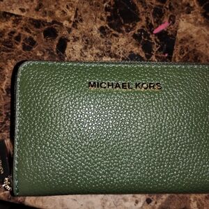 Michael Kors Green Leather Wallet